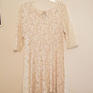 Cream laced free people dress